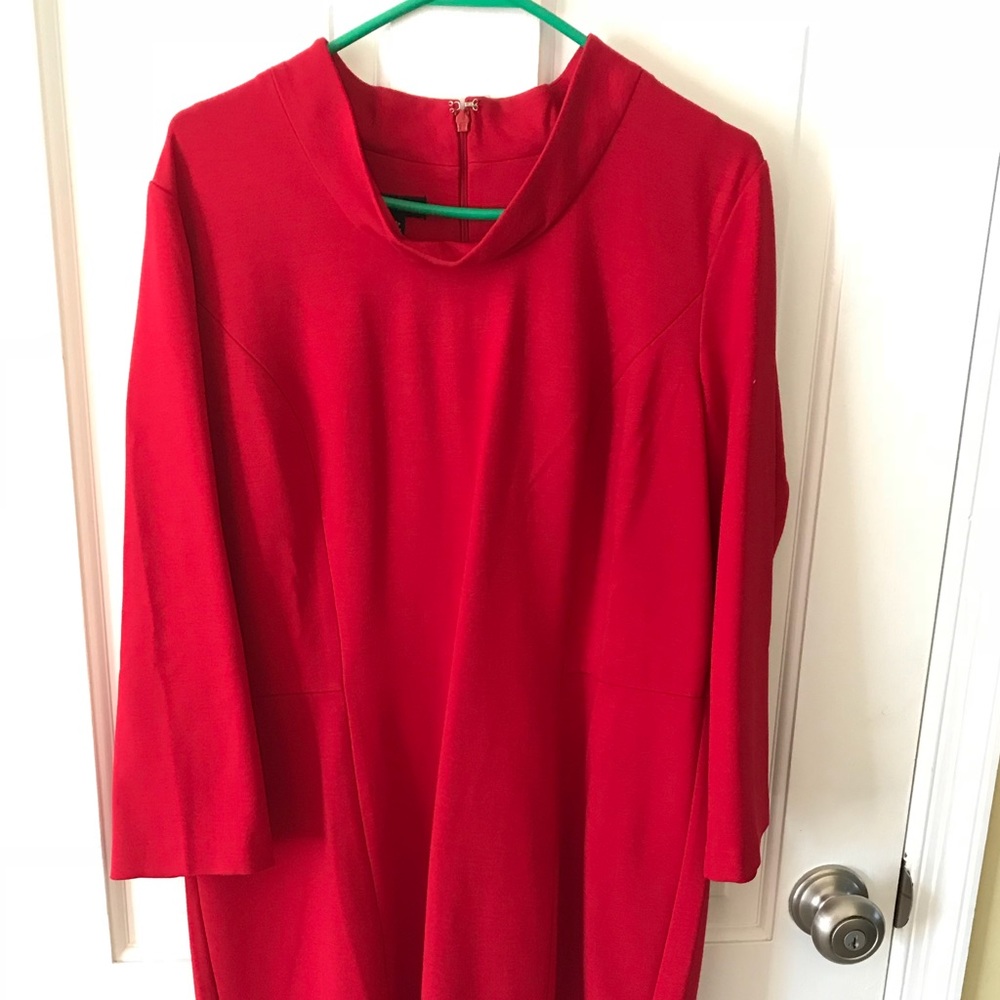 NWT Talbots 3/4 Sleeve Knit Red Sheath Dress 14P